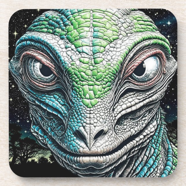 Posavasos Ser Extraterrestre Reptiliano Hombre Lagarto Ser A (Frente)