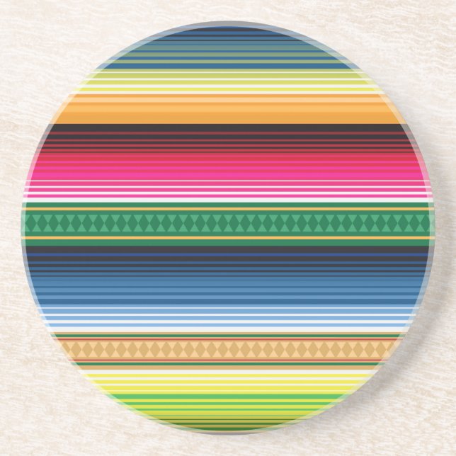 Posavasos Serape combinado mexicano tradicional (Frente)