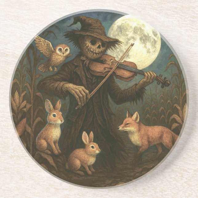 Posavasos Serenade del espantapájaros de la luna completa (Frente)
