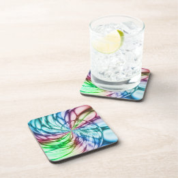 Posavasos Serendipia | Arte fractal multicolor