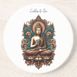 Posavasos Serene Buddha, estatua de escultura de café y zen