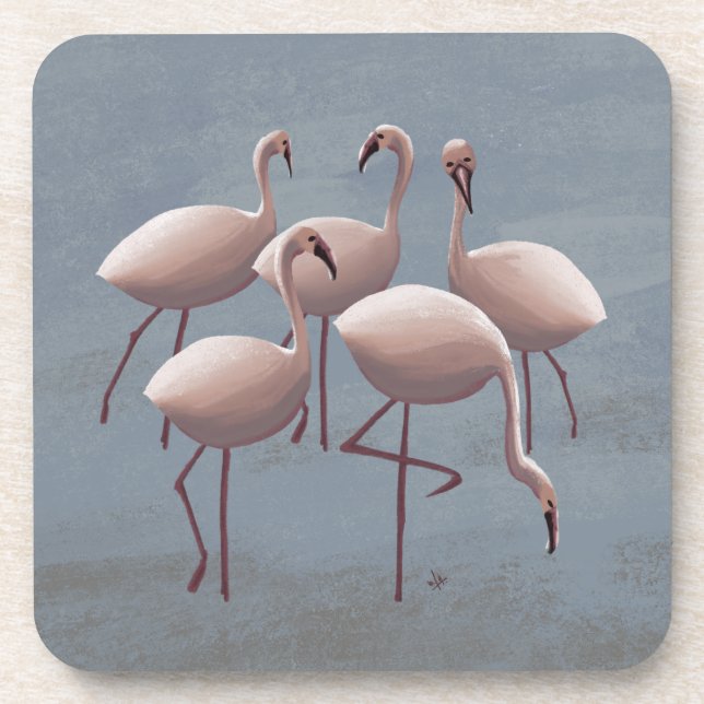 Posavasos Serengeti Pink Flamingos | Vida salvaje de los Saf (Frente)