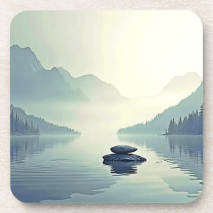 Posavasos Serenidad del Lago de Montaña Tranquila