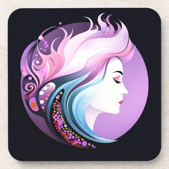 Posavasos "Serenidad en el estilo" Belleza femenina (Frente)