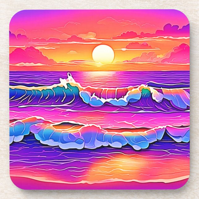 Posavasos Serenidad Retro Wave Sunset (Frente)