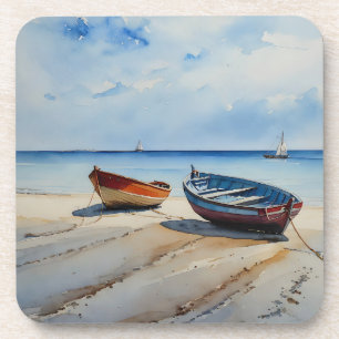 Posavasos "Serenity Shores" Una Tranquila capa marina de acu