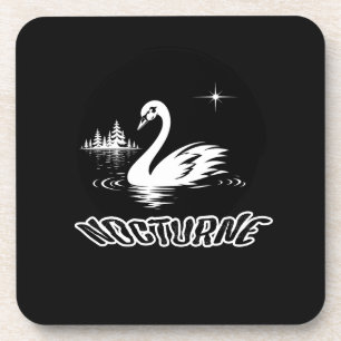 Posavasos Sereno Nocturno Lago de los Cisnes Arte Pop Estéti
