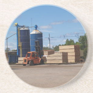 Posavasos Serie de registro: pilas de madera: escayola