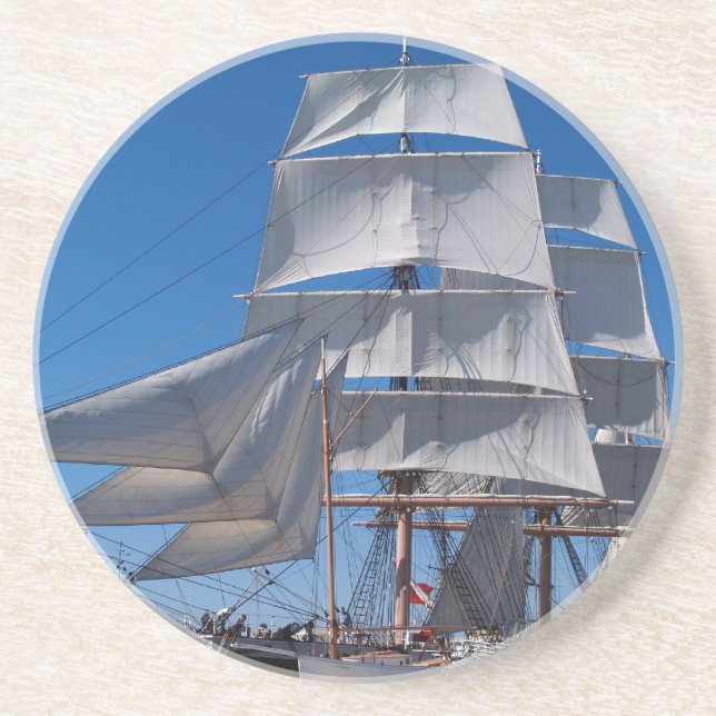 Posavasos Serie de velas: velas de un barco velero (Frente)