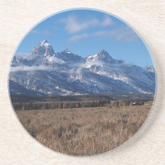 Posavasos Serie Granja - Montañas Teton en Wyoming (Frente)
