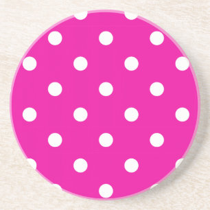 Posavasos Serie Polka Dot: escayola rosa y blanca