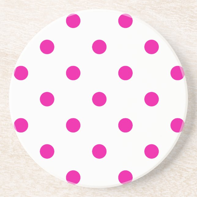 Posavasos Serie Polka Dot: escayola rosa y blanca (Frente)
