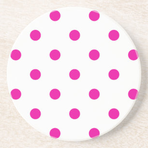 Posavasos Serie Polka Dot: Montaña rosa y blanca