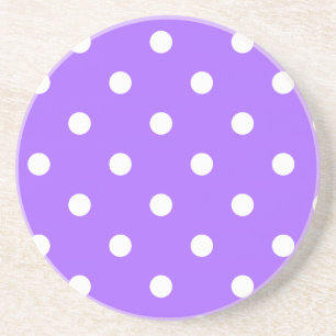 Posavasos Serie Polka Dot: montaña rusa púrpura y blanca