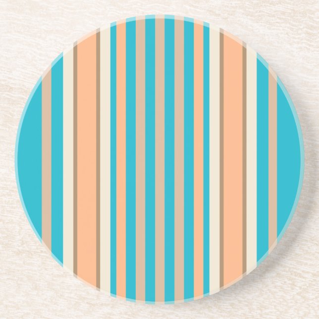 Posavasos Serie Stripe: Blue & Tan Coaster (Frente)
