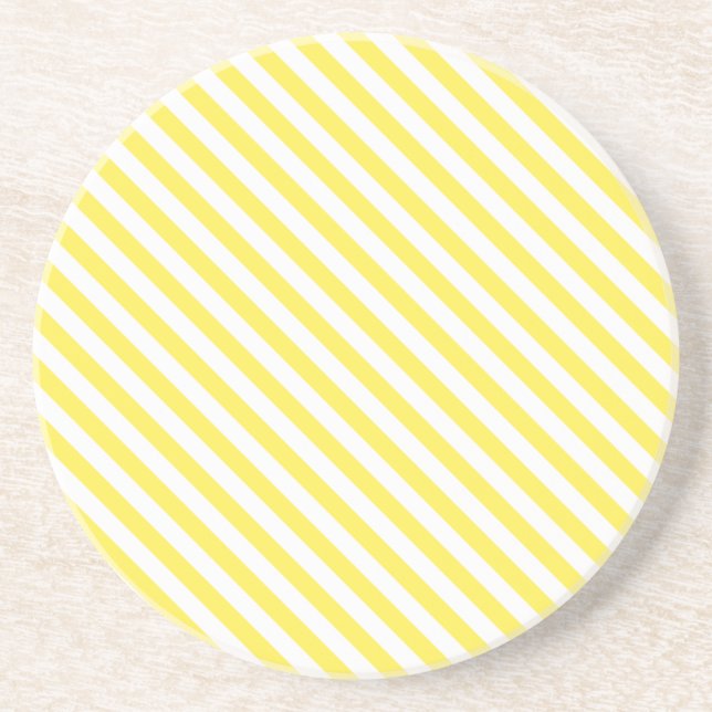 Posavasos Serie Stripe: yeso amarillo y blanco (Frente)