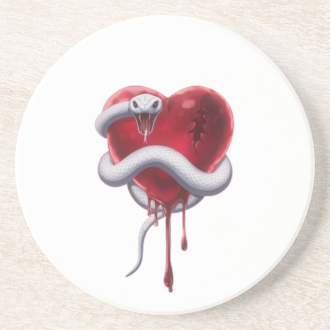 Posavasos Serpiente Blanca y Corazón Sangrante (Frente)