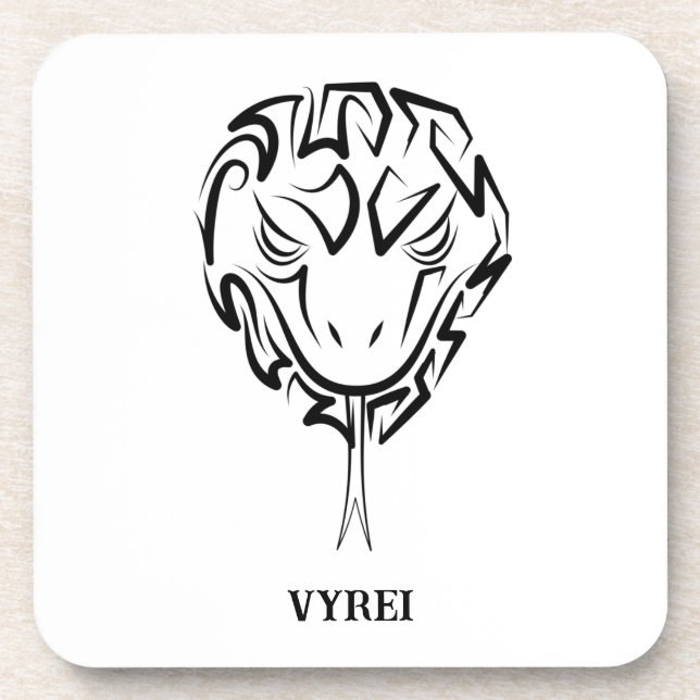 Posavasos Serpiente Tribal Negra y Blanca (Frente)