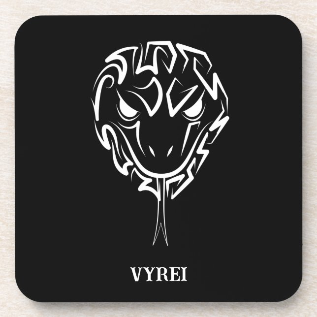 Posavasos Serpiente Tribal Negra y Blanca (Frente)