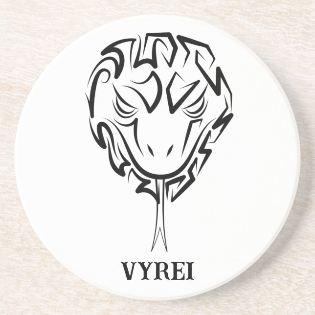 Posavasos Serpiente Tribal Negra y Blanca (Frente)