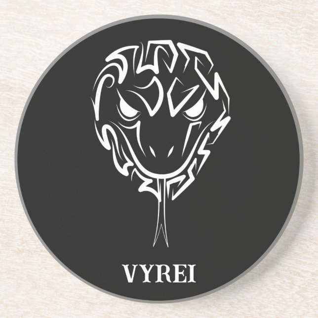 Posavasos Serpiente Tribal Negra y Blanca (Frente)