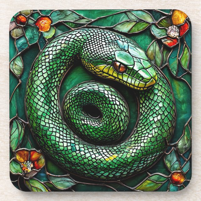 Posavasos Serpiente verde (Frente)