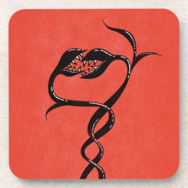 Posavasos Serpientes Góticas Rojo Y Negro