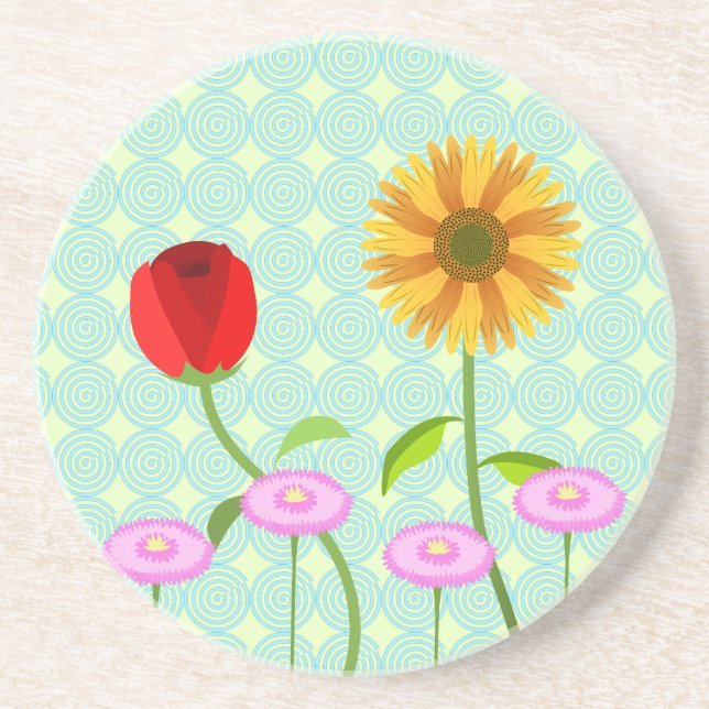 Posavasos servilletas de flores para la colección de cumplea (Frente)