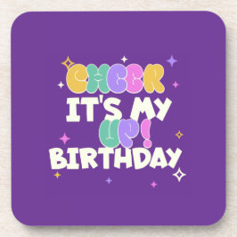POSAVASOS SET OF 6 BIRTHDAY CHEER UP PLASTIC COASTERS 