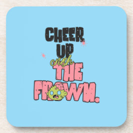 POSAVASOS SET OF 6 CRUSH THE FROWN CHEER UP PLASTIC COASTER