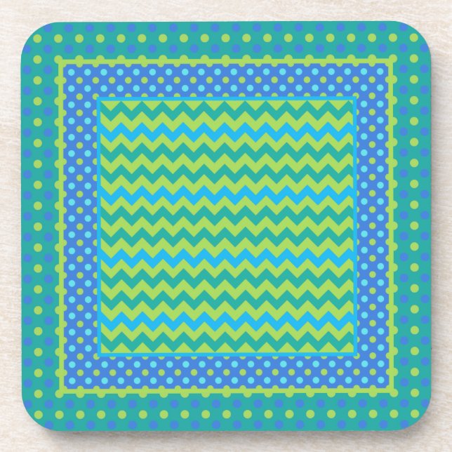 Posavasos Set of Coasters: Mix'n'Match Chevrons, Polka Dots (Frente)