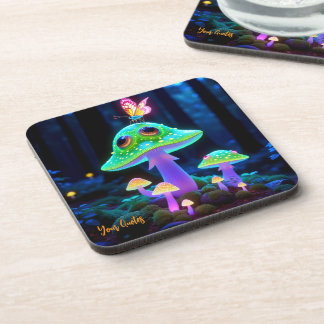 Posavasos Seta Encantada Brillante y Fantasía de Mariposa