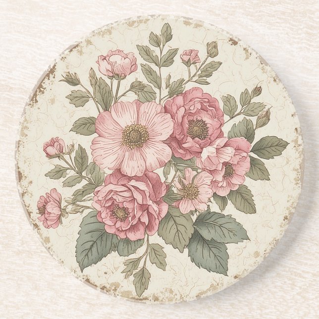 Posavasos Shabby Chic Floral (Frente)