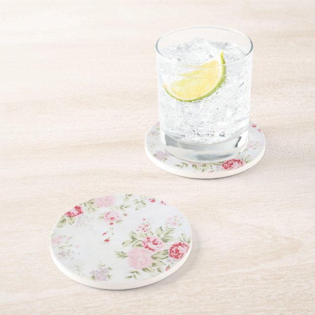 Posavasos Shabby Chic Rosa Floral (Lado)
