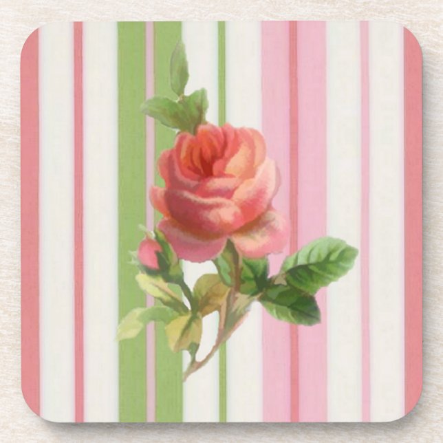 Posavasos Shabby Rosa Cork Coaster (Frente)