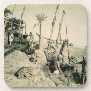 Posavasos Shadufs en Egipto superior (foto de la sepia)