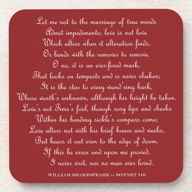 Posavasos Shakespeare's Sonnet 116 Square Magnet (Frente)