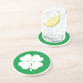 Posavasos Shamrock blanco de 4 hojas