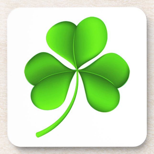 Posavasos Shamrock en el coasterisco blanco (Frente)