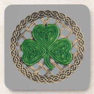 Posavasos Shamrock Gris Y Astras De Nudos Celtas