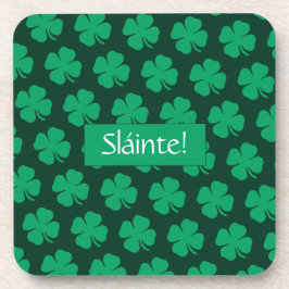 Posavasos Shamrock irlandés Sláinte Green Lucky Clover