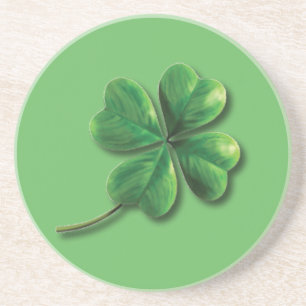 Posavasos Shamrock irlandés verde moderno