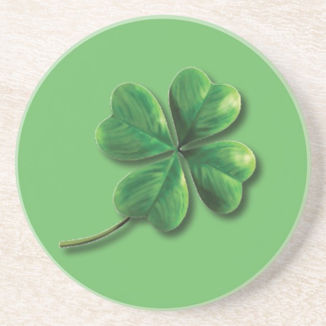 Posavasos Shamrock irlandés verde moderno (Frente)