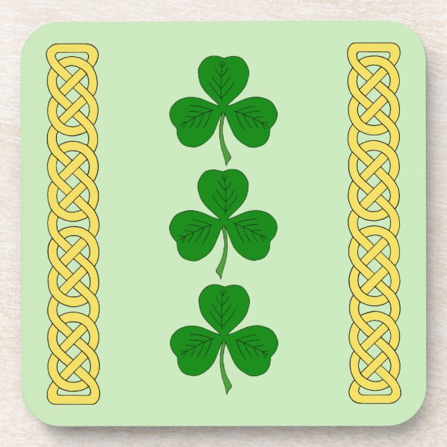 Posavasos Shamrock Trio y Bandas de Knotwork (Frente)