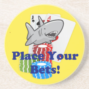 Posavasos Shark Card Coloca tu Apuesta Funny Gambling Person