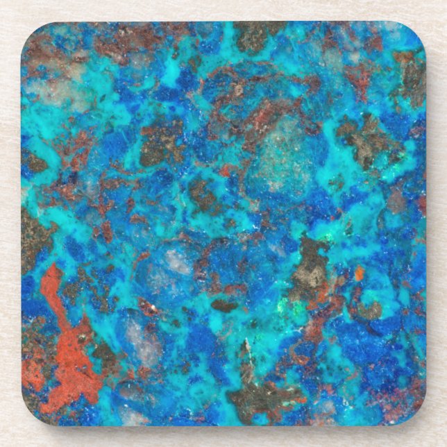 Posavasos Shattuckita azul con patrón (Frente)
