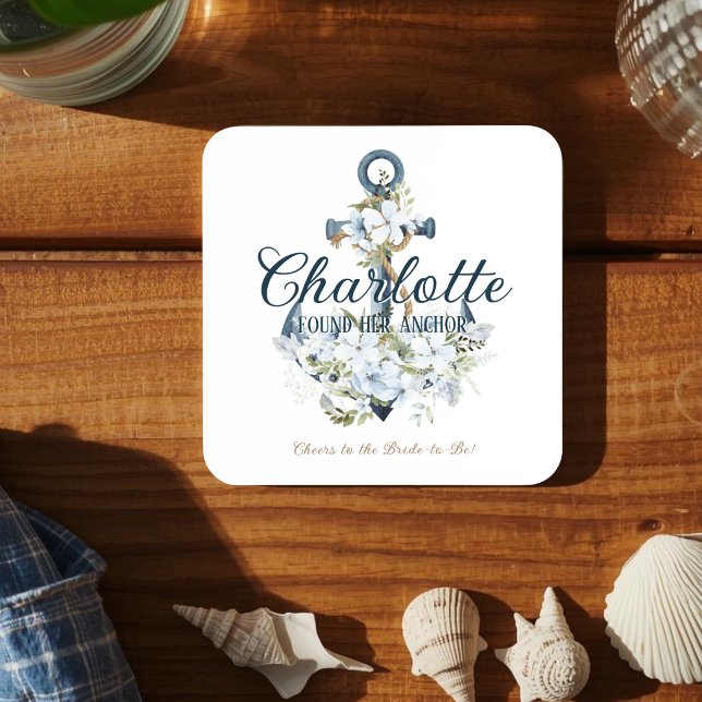 Posavasos She Found Her Anchor Nautical Bridal Shower (Subido por el creador)