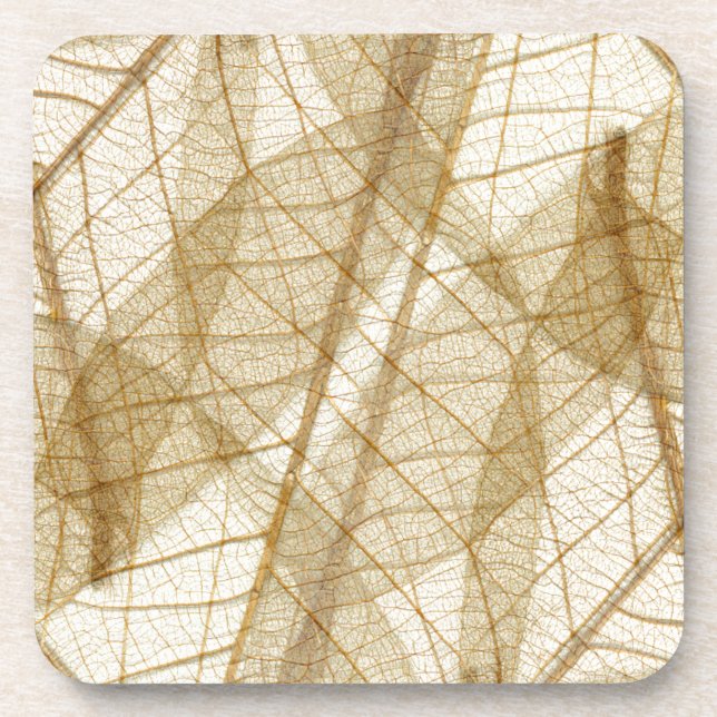 Posavasos Sheer Cream Beige Lace Leaves (Frente)
