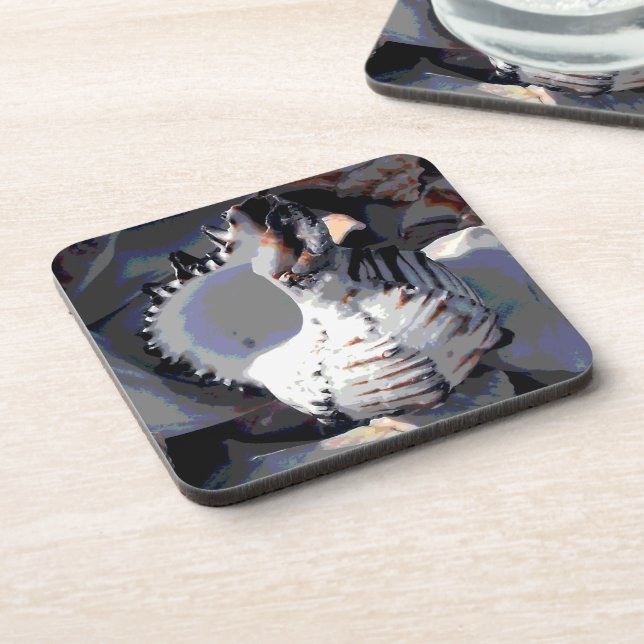 Posavasos Shell de mar a rayas (Lado Izquierdo)