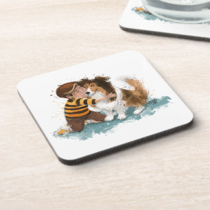 Posavasos Sheltie y Boy Dog Hug
